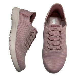 Skechers Slip Ins Hands free Mauve sneakers Womens shoes 9 SN 136548 Memory Foam